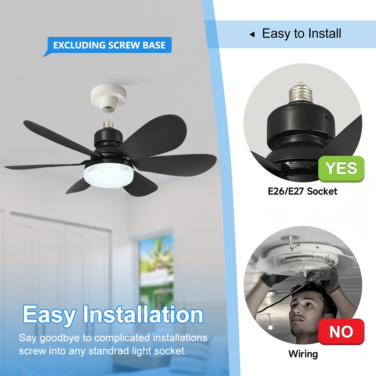 E27 Crystal Lampshade Ceiling  - Home Bathroom Fan avaliação e preço