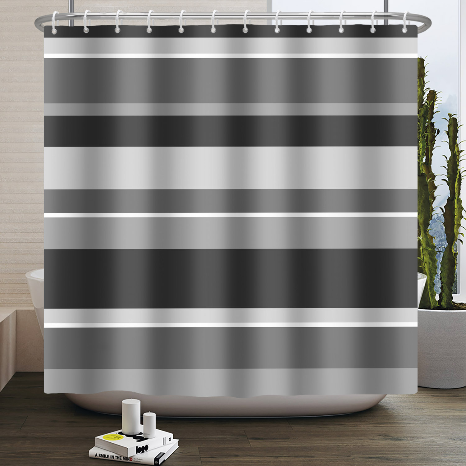 Simple Line Pattern Shower Cur - Home Bathroom Partition avaliação e preço