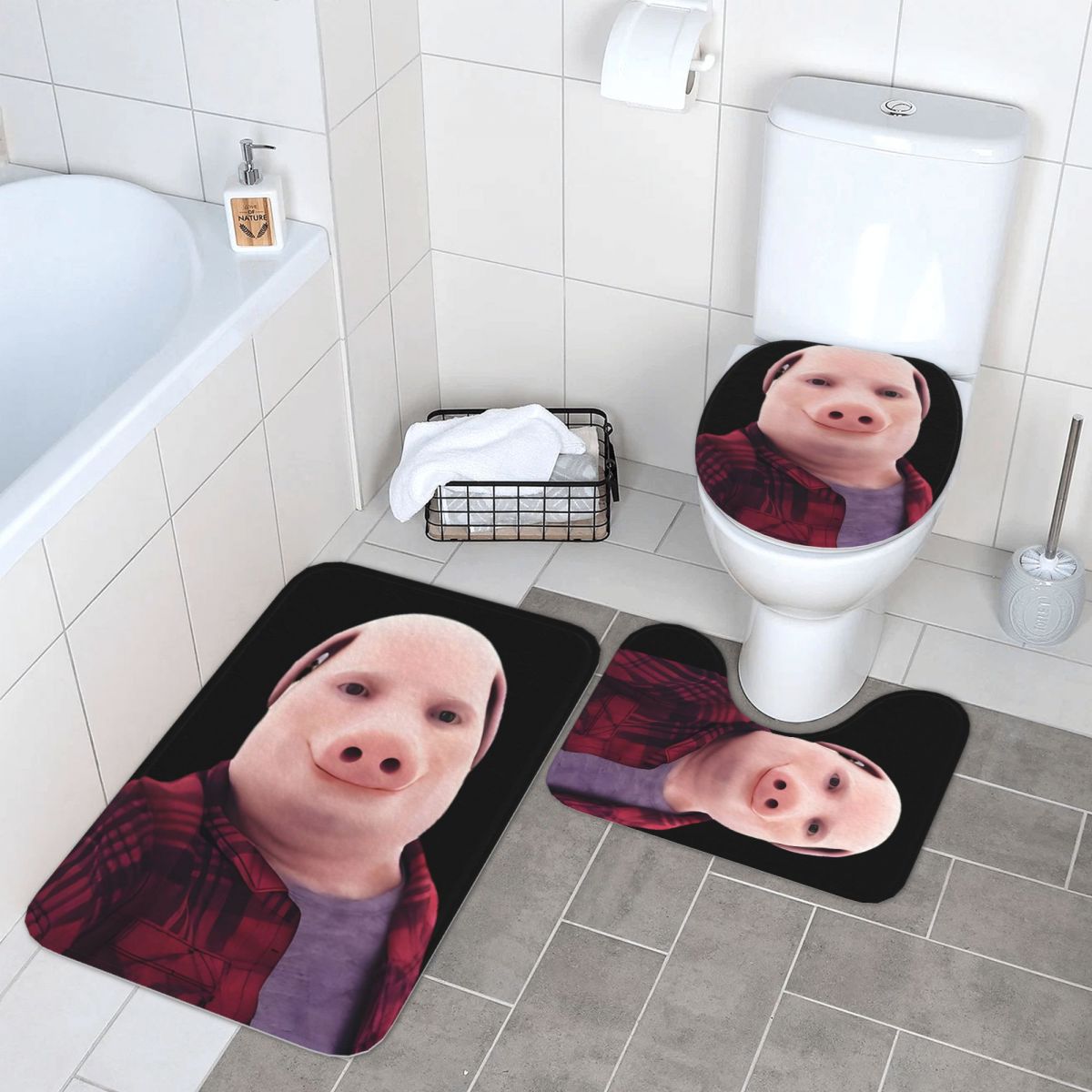 John Pork Is Calling 3 Pcs Bat - Home Bathroom Called avaliação e preço