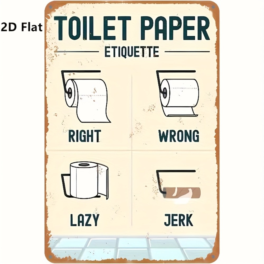 Toilet Paper Etiquette Sign 2D - Home Bathroom Etiquette avaliação e preço