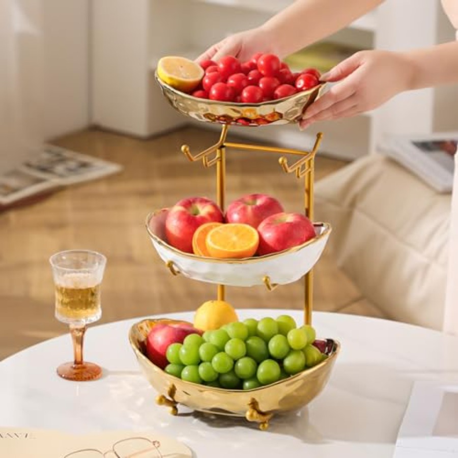3 Tier Fruit Bowl for Kitchen  - Home Kitchen & Bathroom avaliação e preço