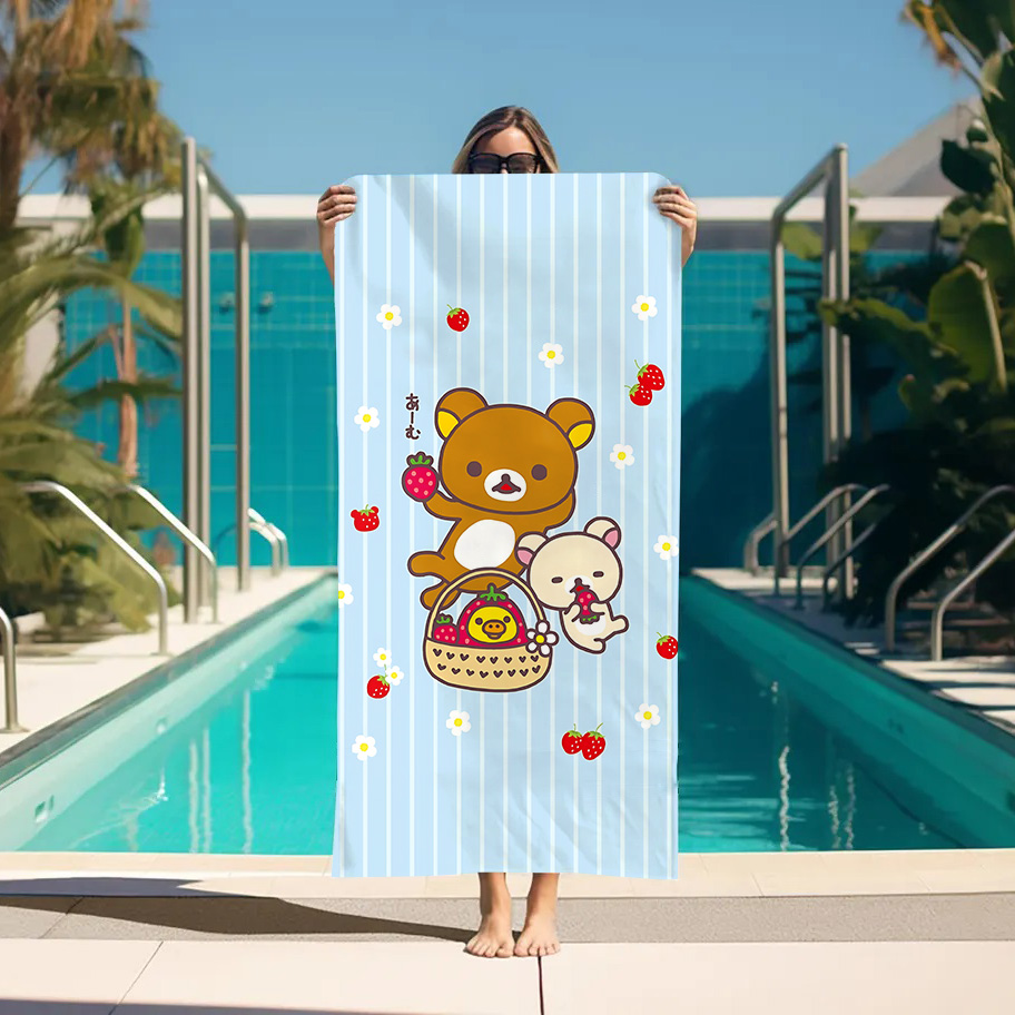 Large Bath Towel Rilakkuma Bea - Home Bathroom With Sauna avaliação e preço