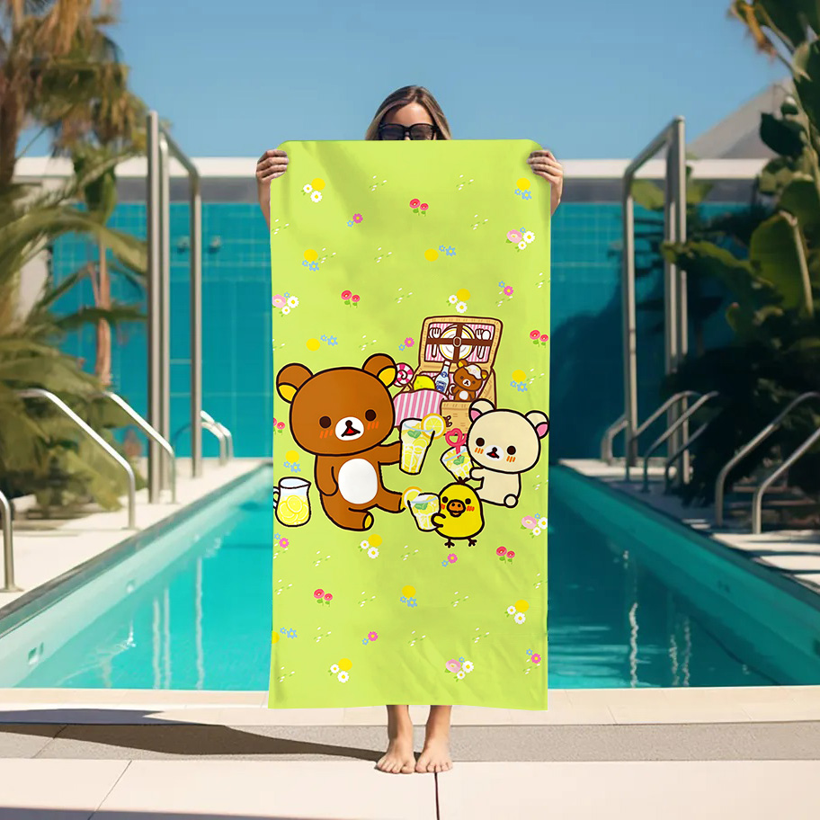 Large Bath Towel Rilakkuma Bea - Home Bathroom With Sauna avaliação e preço
