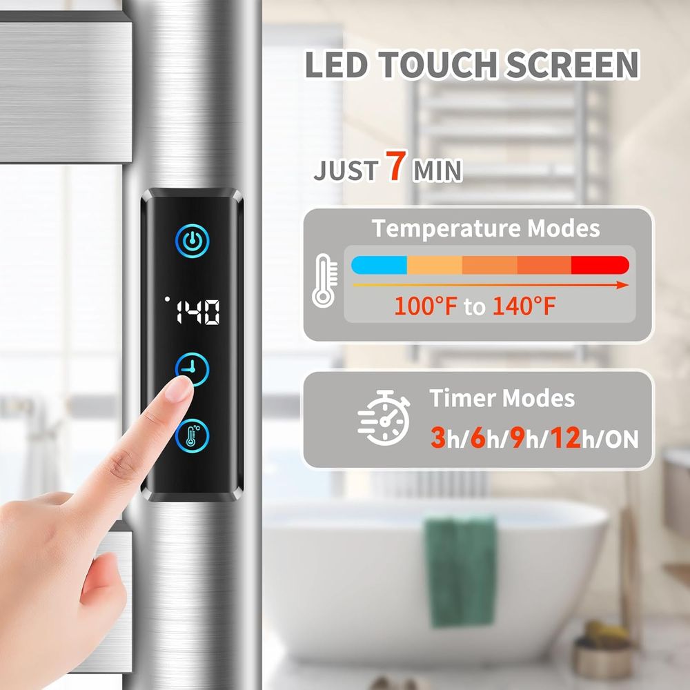 10-Bar Electric Wall-Mounted T - Towel Warmer Electric avaliação e preço