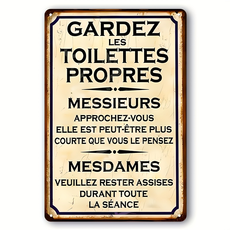 Vintage French Bathroom Sign - - Home Bathroom Rules avaliação e preço