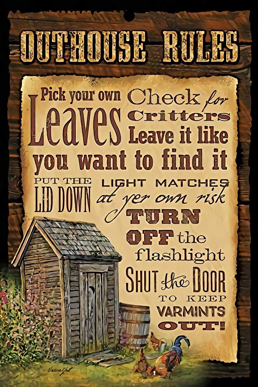 Vintage Metal Tin Sign Bathroo - Home Bathroom Rules avaliação e preço