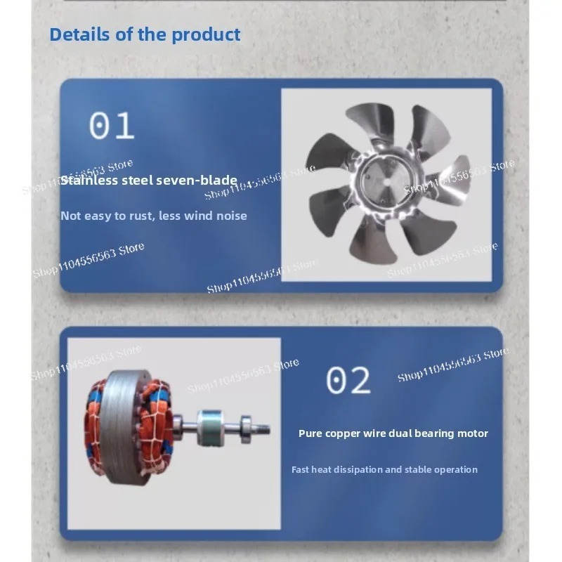 6 7 8 Inch Stainless Steel Kit - Home Bathroom Fan avaliação e preço