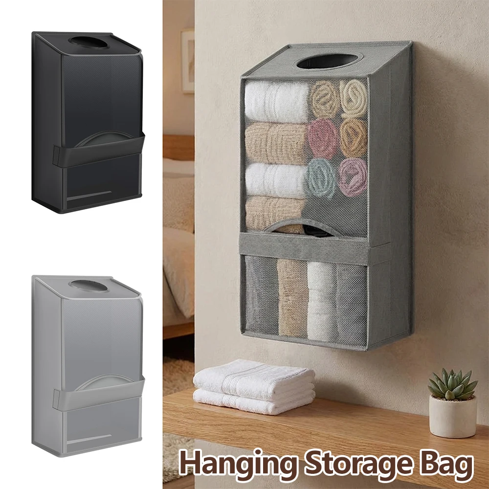 2-Layer Hanging Storage Bag 2  - Home Bathroom Towel Dispenser avaliação e preço