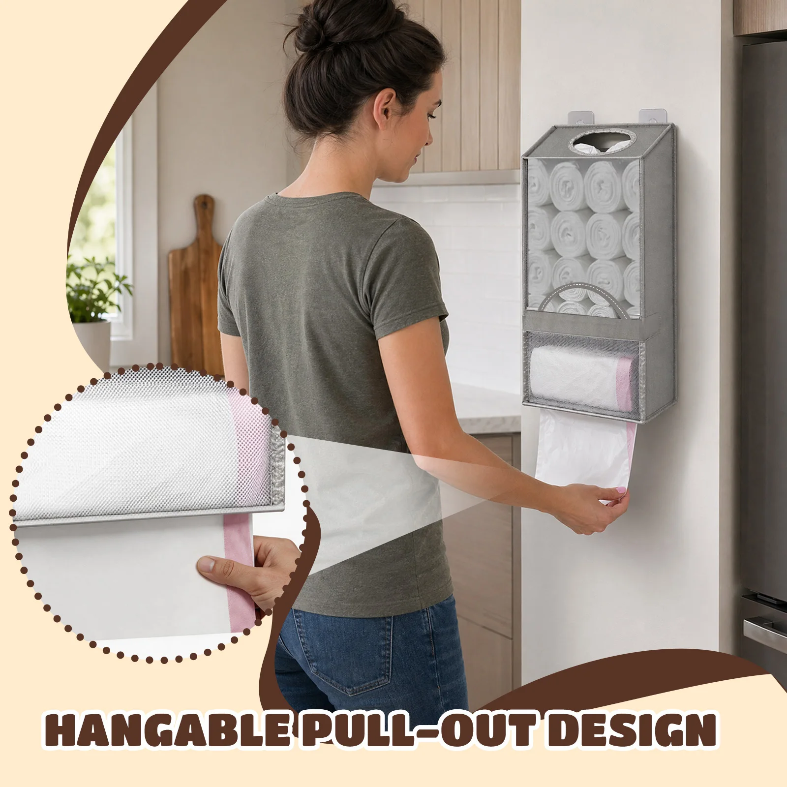 2-Layer Hanging Storage Bag 2  - Home Bathroom Towel Dispenser avaliação e preço